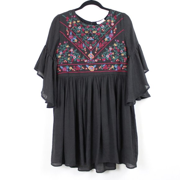 Umgee Black Embroidered Boho Dress - Picture 2 of 16